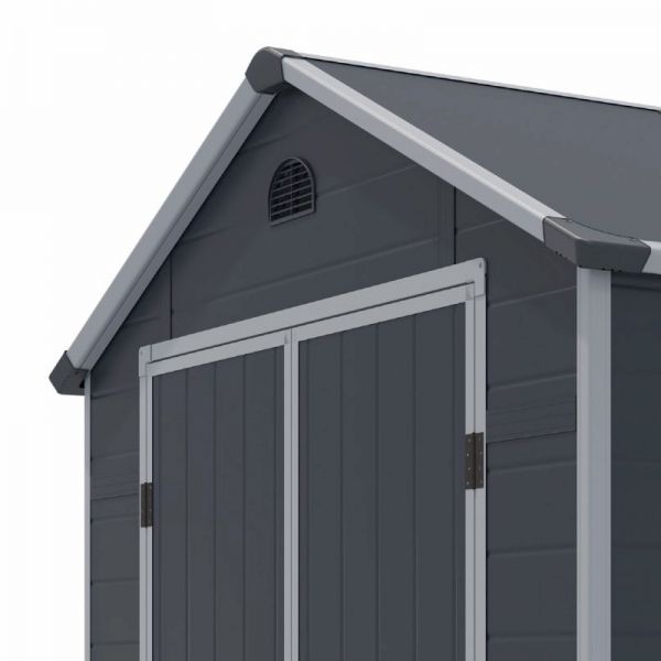 Rowlinson Airevale 8x6 Apex Plastic Shed - Dark Grey