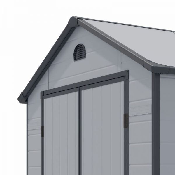 Rowlinson Airevale 8x6 Apex Plastic Shed - Light Grey