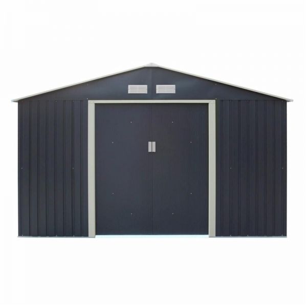 Rowlinson Trentvale 10x8 Metal Apex Shed - Dark Grey