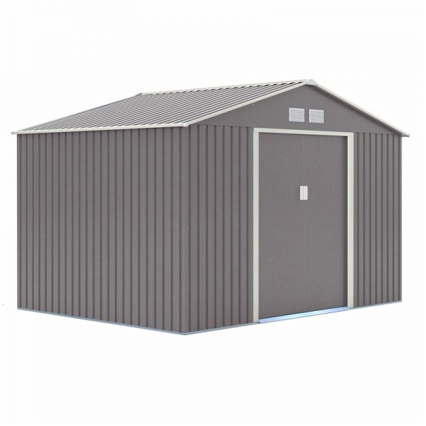 Rowlinson Trentvale 10x8 Metal Apex Shed - Light Grey