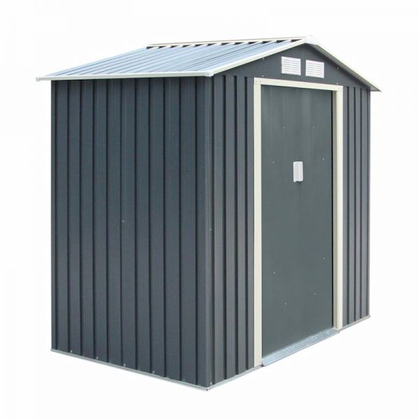 Rowlinson Trentvale 6x4 Metal Apex Shed - Dark Grey