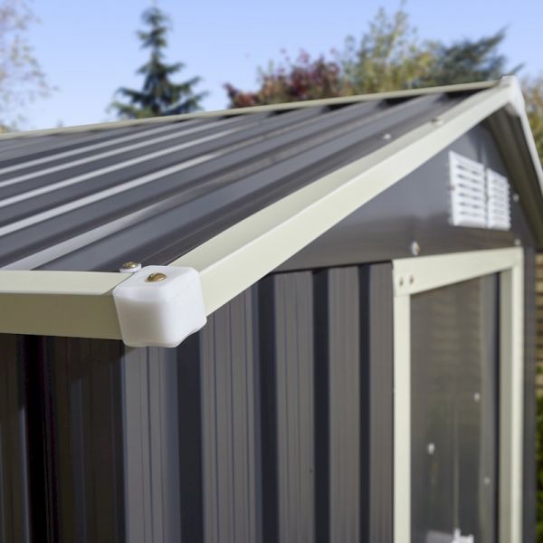 Rowlinson Trentvale 6x4 Metal Apex Shed - Dark Grey