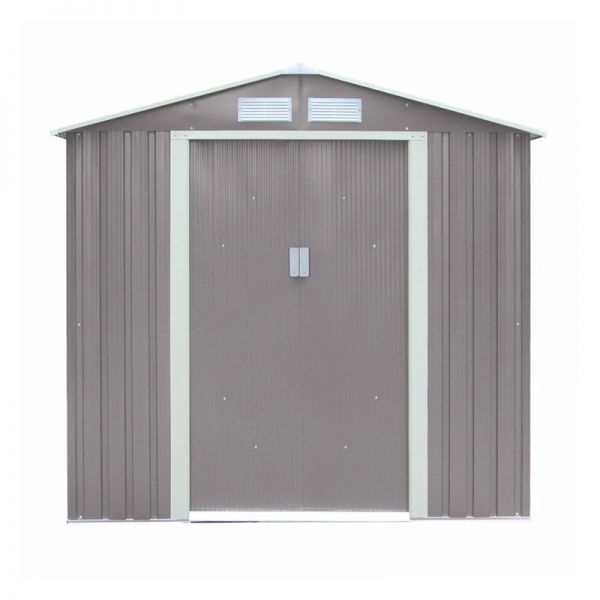 Rowlinson Trentvale 6x4 Metal Apex Shed - Light Grey