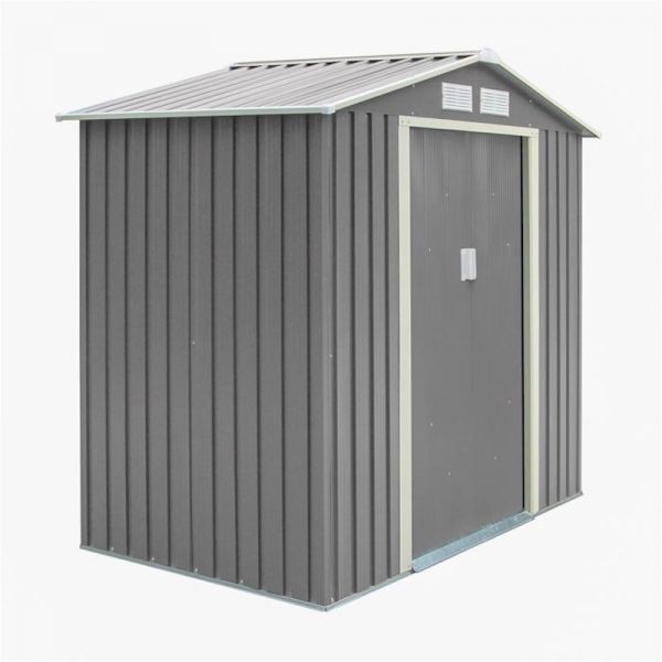 Rowlinson Trentvale 6x4 Metal Apex Shed - Light Grey