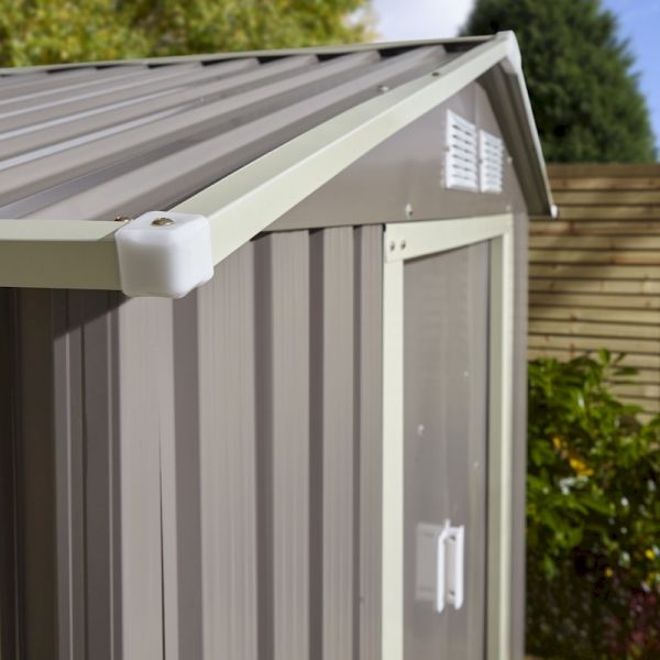 Rowlinson Trentvale 6x4 Metal Apex Shed - Light Grey