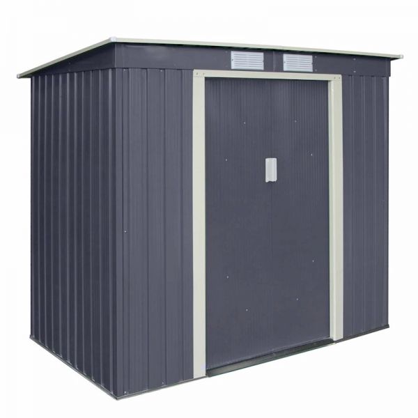 Rowlinson Trentvale 6x4 Metal Pent Shed - Dark Grey