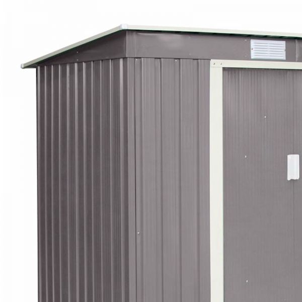 Rowlinson Trentvale 6x4 Metal Pent Shed - Light Grey