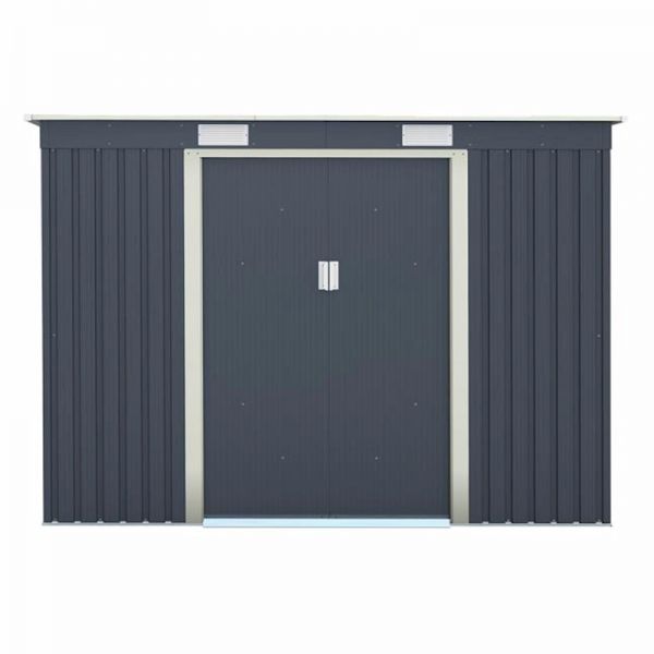 Rowlinson Trentvale 8x4 Metal Pent Shed - Dark Grey