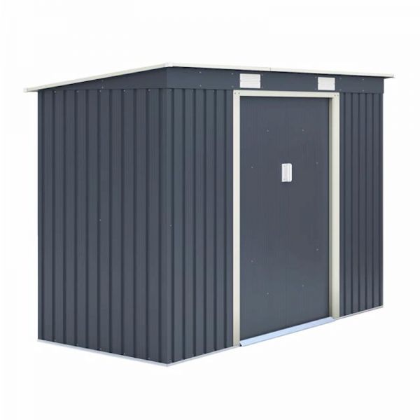 Rowlinson Trentvale 8x4 Metal Pent Shed - Dark Grey