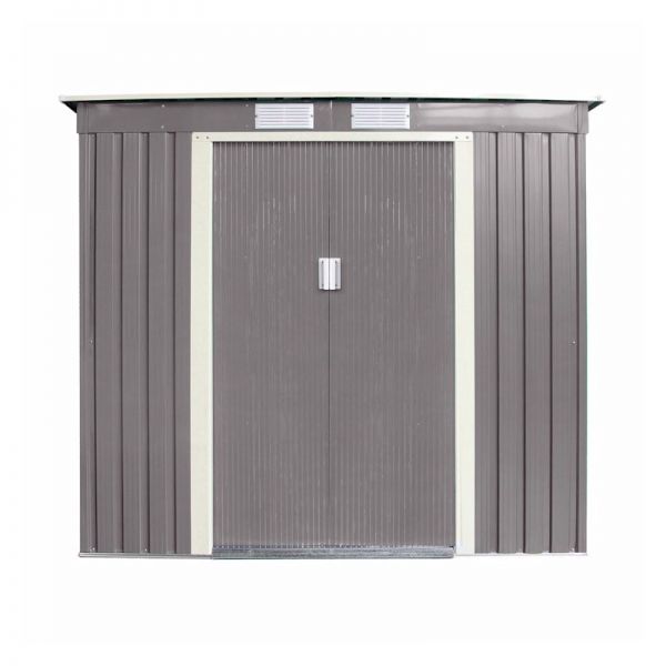 Rowlinson Trentvale 8x4 Metal Pent Shed - Light Grey