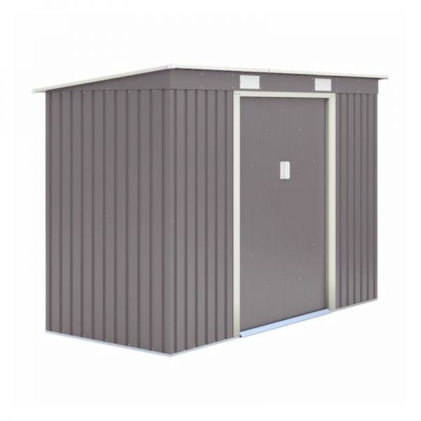 Rowlinson Trentvale 8x4 Metal Pent Shed - Light Grey