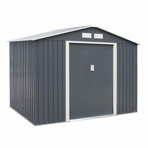 Rowlinson Trentvale 8x6 Metal Apex Shed - Dark Grey