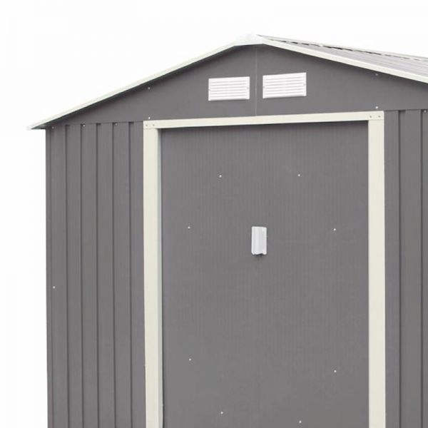 Rowlinson Trentvale 8x6 Metal Apex Shed - Light Grey