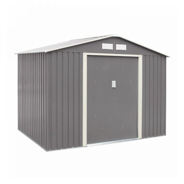 Rowlinson Trentvale 8x6 Metal Apex Shed - Light Grey