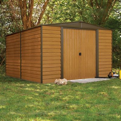 rowlinson woodvale metal apex shed 10x12 - one garden