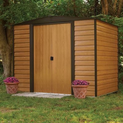 rowlinson woodvale metal apex shed 8x6 - one garden