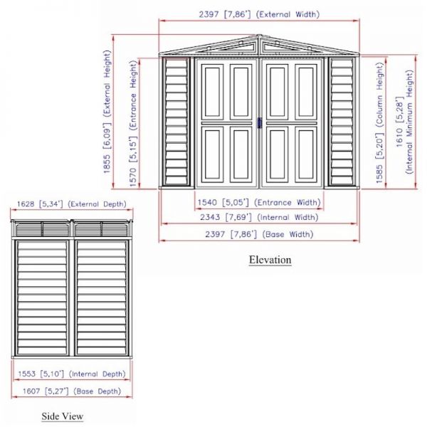 Saffron Vinyl Apex 8x5 Plastic Shed