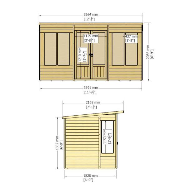 Shire Alora 12x6 Overlap Pent Summerhouse