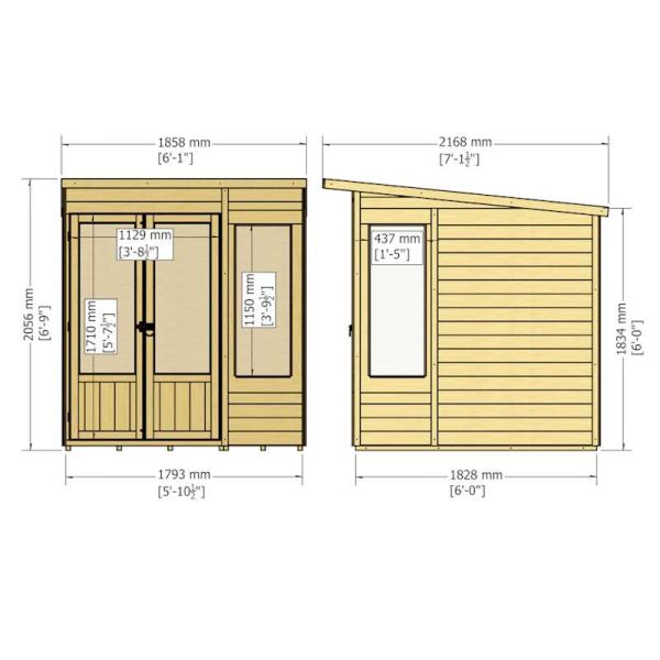 Shire Alora 6x6 Overlap Pent Summerhouse