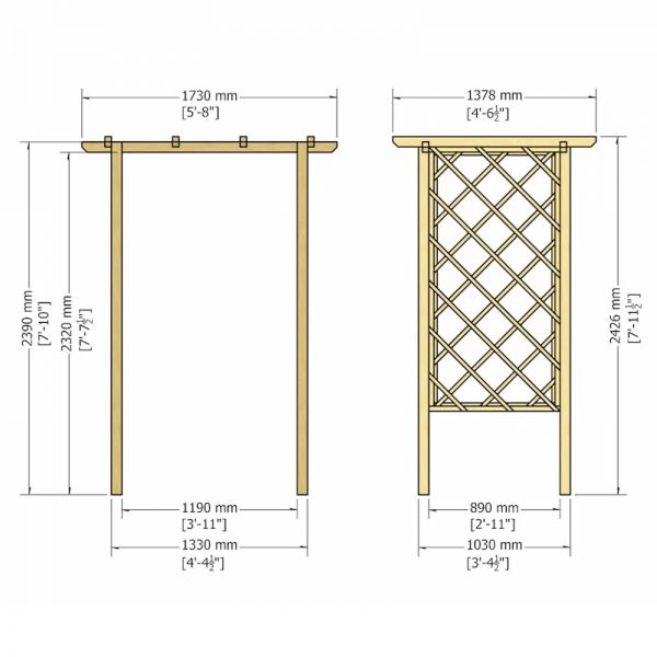 Shire Arch Trellis Pergola 4x3