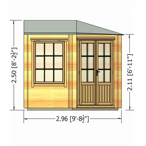 Shire Ardcastle Double Door 28mm Corner Log Cabin 10x10