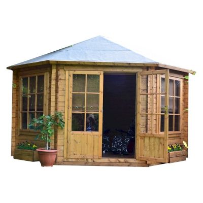 Shire Ardcastle Double Door 28mm Corner Log Cabin 10x10