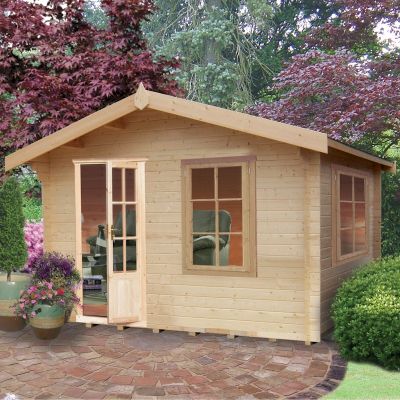shire bucknells 28mm log cabin 12x10 - one garden