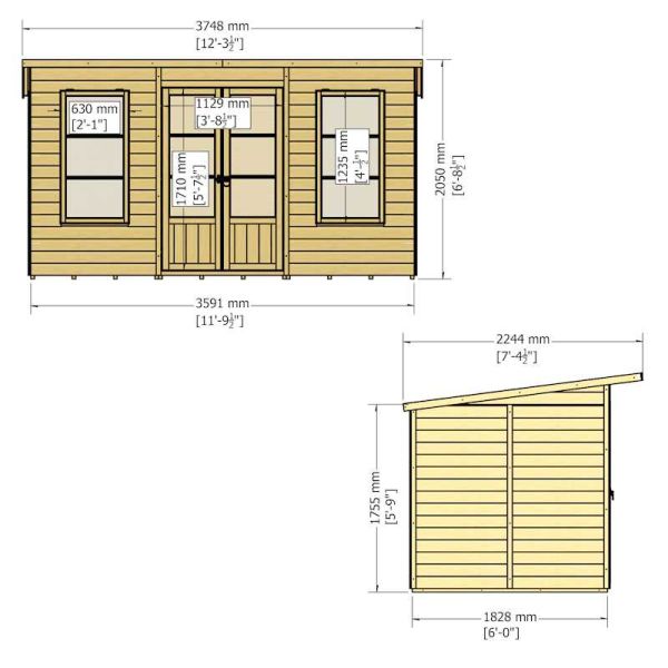 Shire Dahlia 12x6 Pent Summerhouse