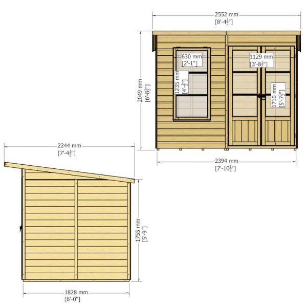 Shire Dahlia 8x6 Pent Summerhouse