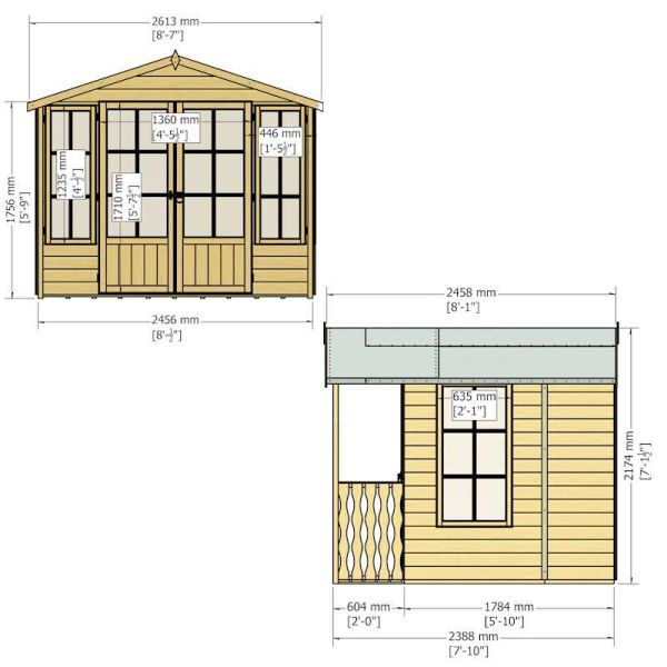 Shire Delmora Summerhouse with Verandah 8x8