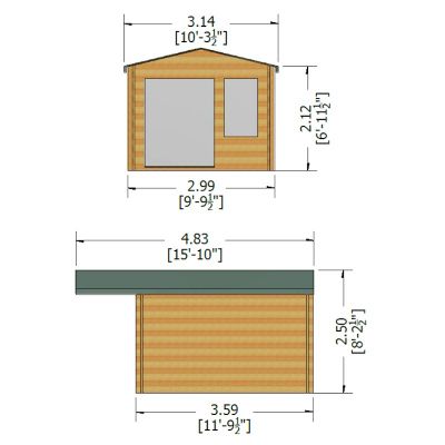 Shire Glenmore 28mm Log Cabin 10x12