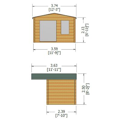Shire Glenmore 28mm Log Cabin 12x8