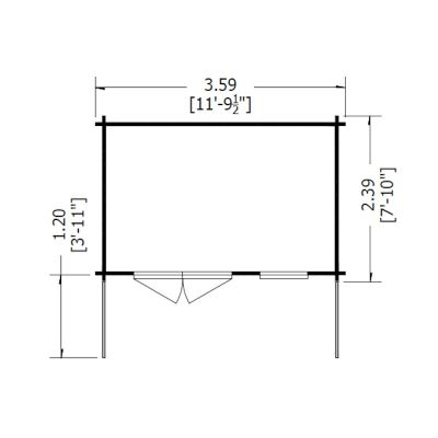 Shire Glenmore 28mm Log Cabin 12x8