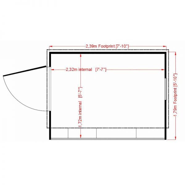 Shire Iceni Potting Shed 8x6 - Left Door (A)