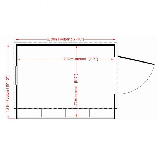 Shire Iceni Potting Shed 8x6 - Right Door (B)