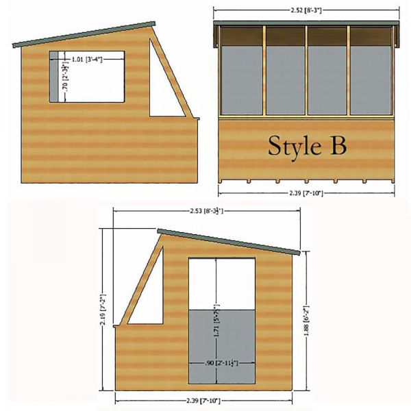 Shire Iceni Potting Shed 8x8 - Right Door (B)