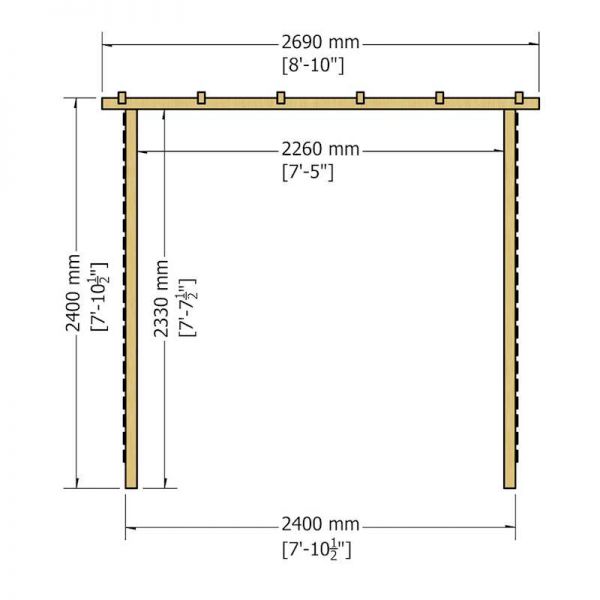Shire Ivy Pergola Kit 8x8 with Sides