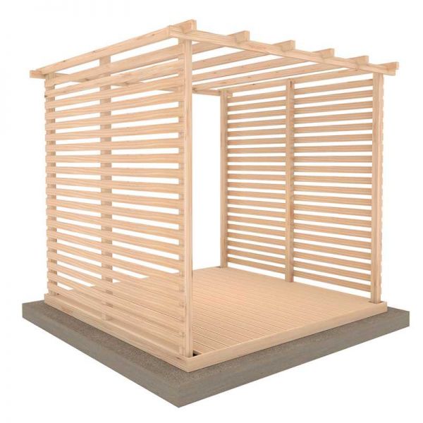 Shire Ivy Pergola Kit 8x8 with Decking and Sides