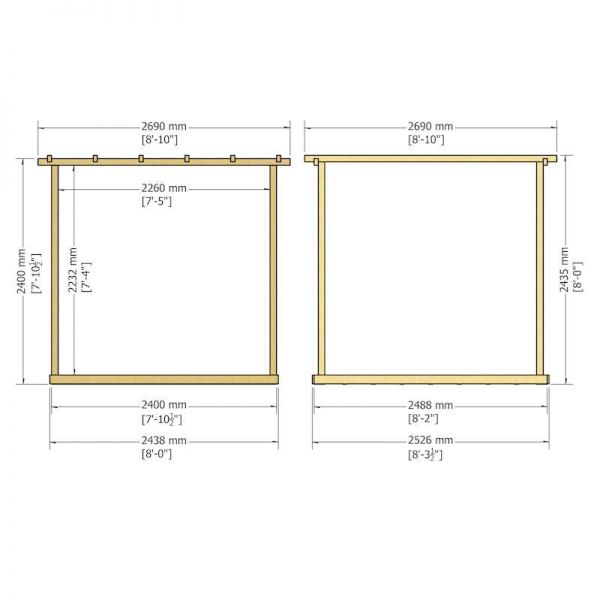 Shire Ivy Pergola Kit 8x8 with Decking