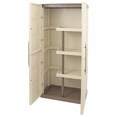 Shire Large Plastic Store with Shelves and Broom Storage