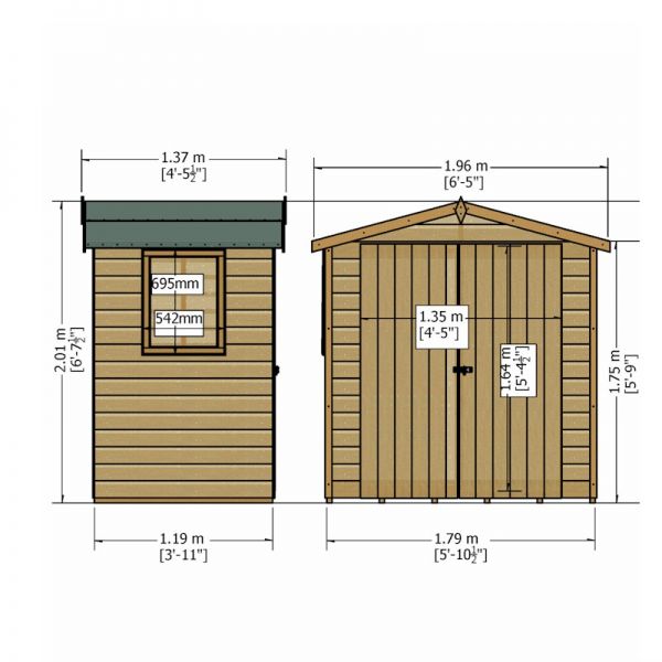 Shire Lewis Shed 4x6 Double Door