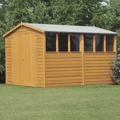 Shire Overlap Garden Shed 10x8 with Double Doors - One Garden