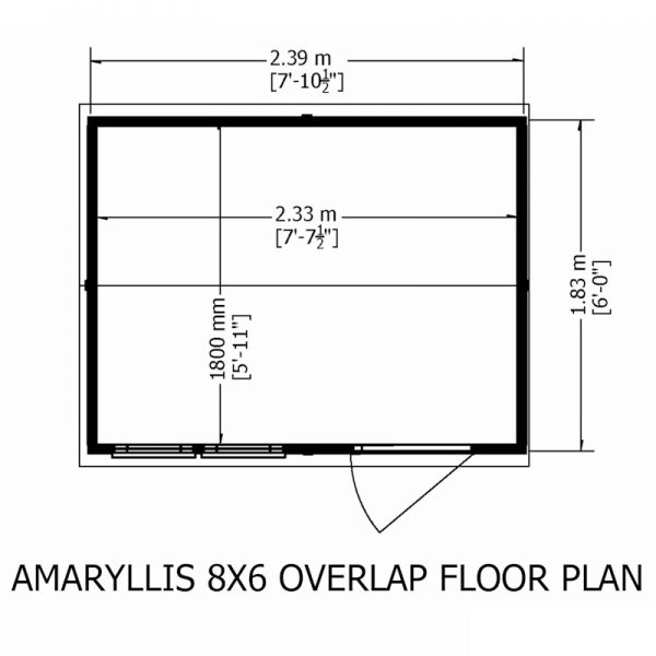 Shire Overlap Reverse Apex Amaryllis Shed 8x6