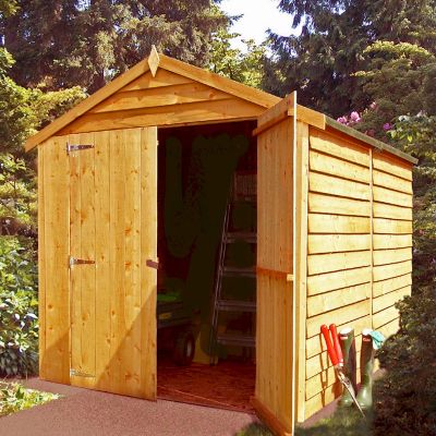 Shire Overlap Windowless Shed 8x6 with Double Doors - One 