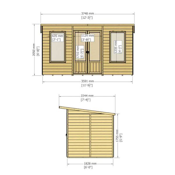 Shire Peony 12x6 Pent Summerhouse