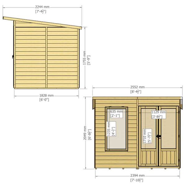 Shire Peony 8x6 Pent Summerhouse