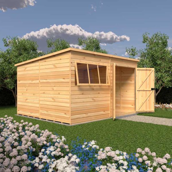 Shire Ranger Premium Pent Shed 12x10 With Double Doors