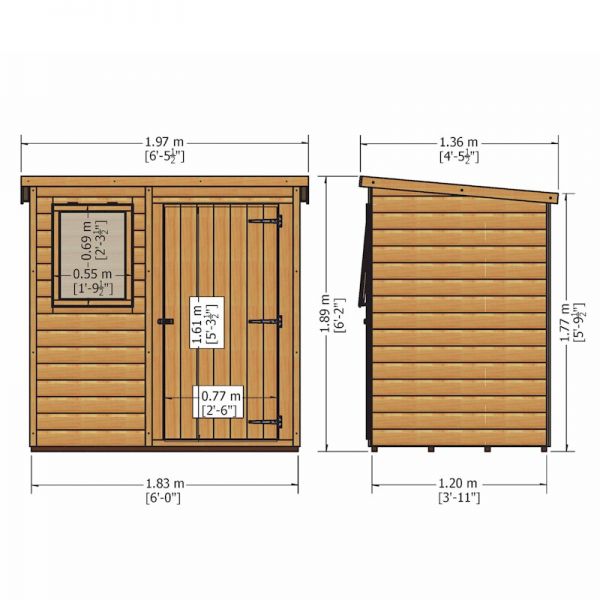 Shire Shiplap Pent Shed 6x4