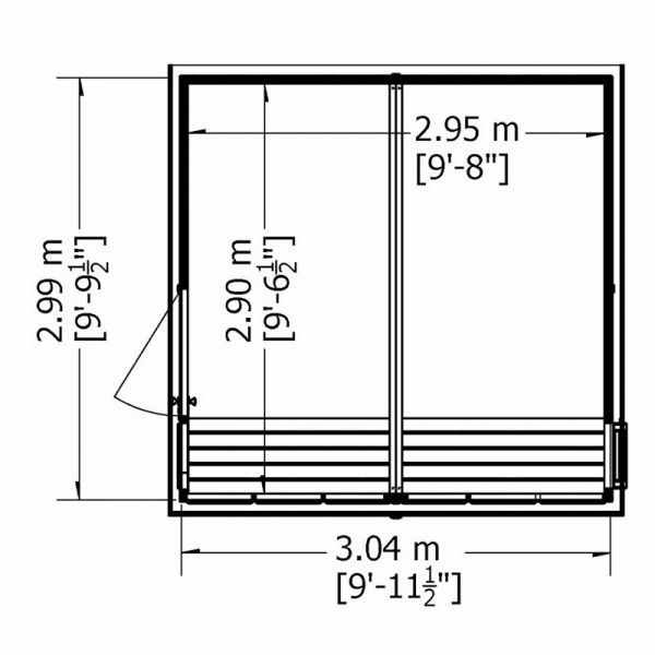 Shire Sun Pent Potting Shed 10x10 - Left Door