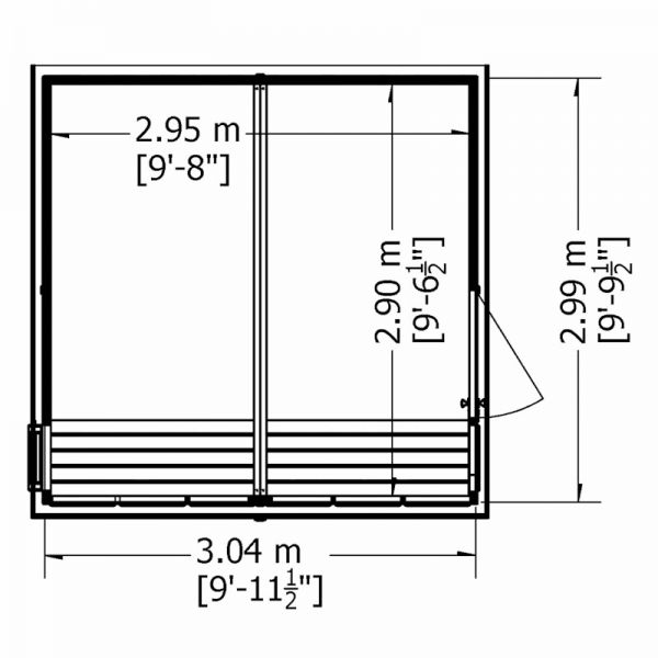 Shire Sun Pent Potting Shed 10x10 - Right Door